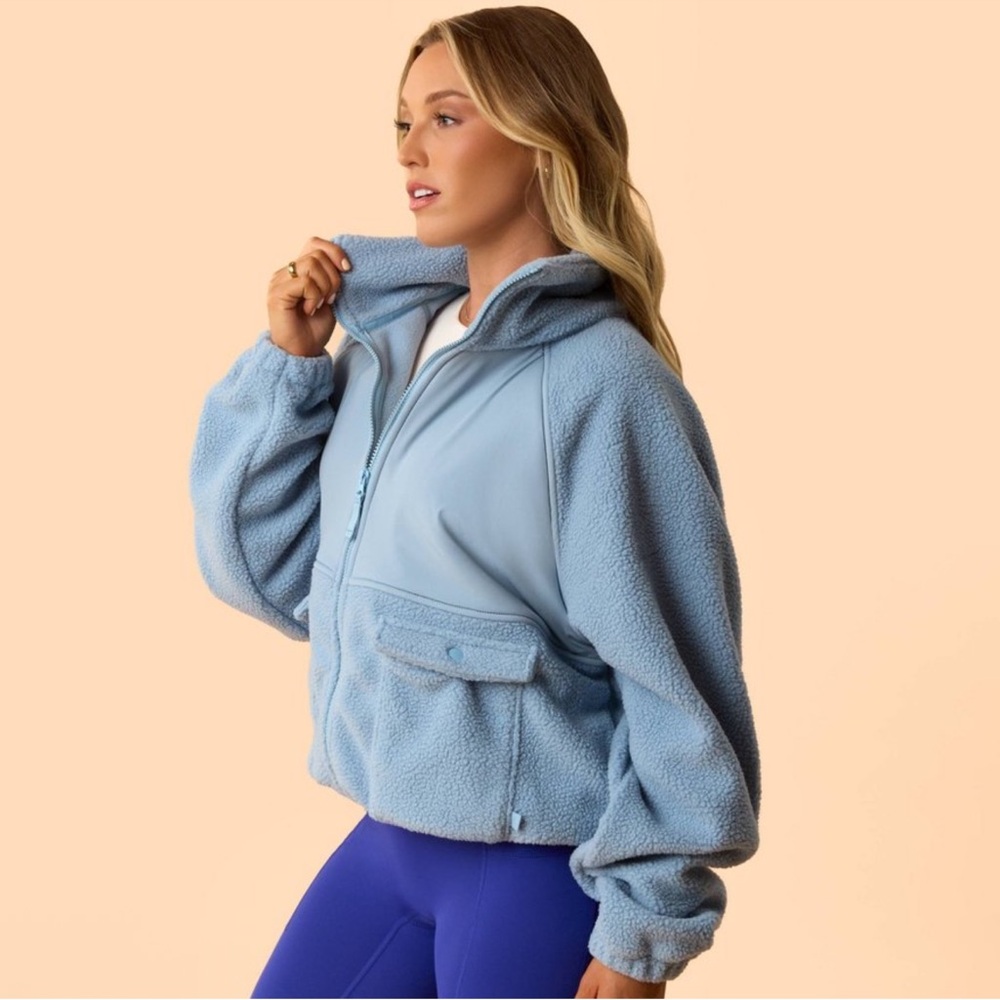 Blogilates Women's Light Blue Teddy Jacket *Brand New*